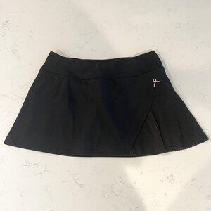 Running Room Athletic Poly Blend Running Skirt/Skort w Side Pleating Black Sz M